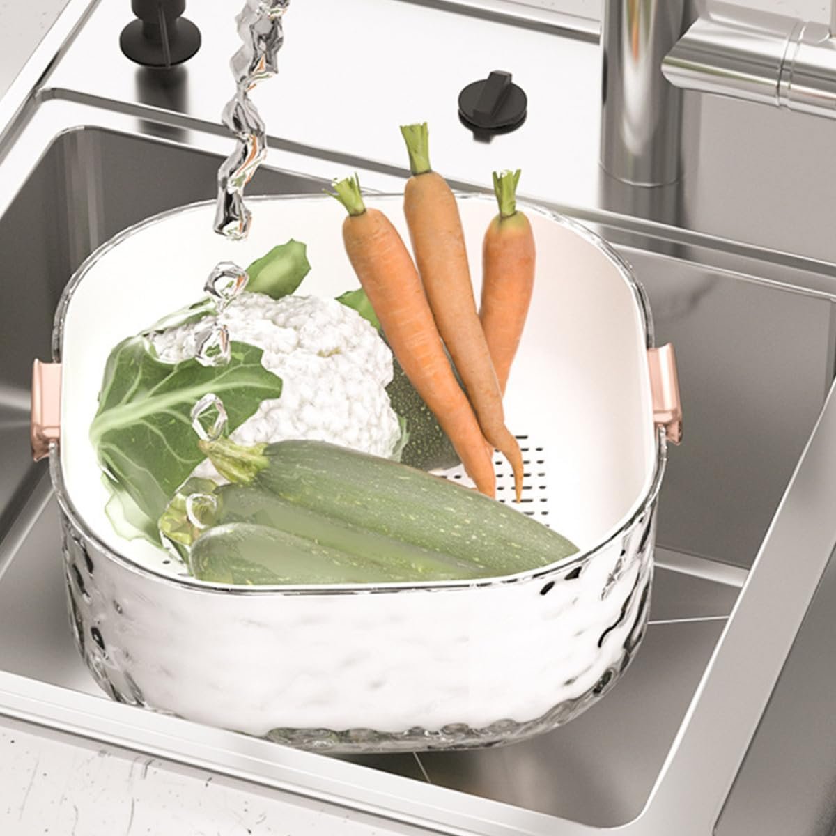 Multifunctional kitchen vegetable draining basket Image 3