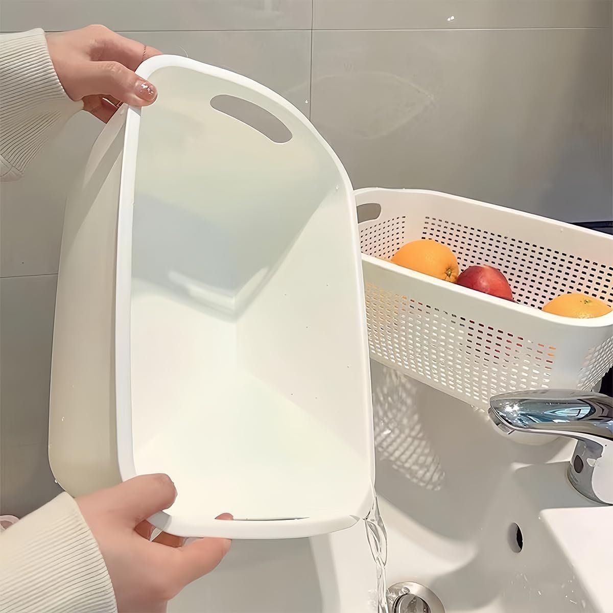 Double layer draining basket