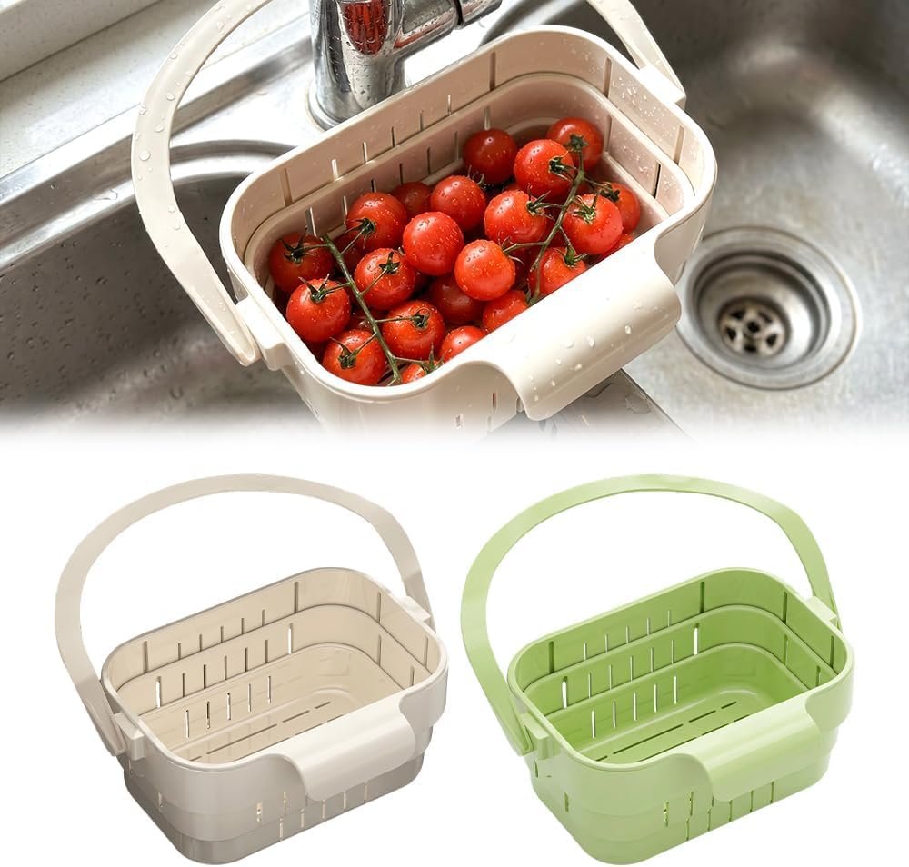 Collapsible hanging draining basket