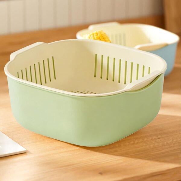 Thickened double layer plastic basket