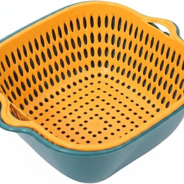 Plastic fruit and vegetable washing and draining basket
