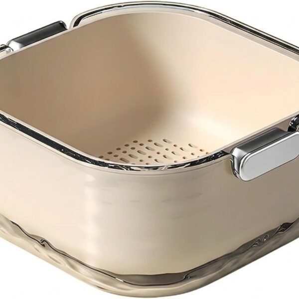 Stackable plastic draining basket
