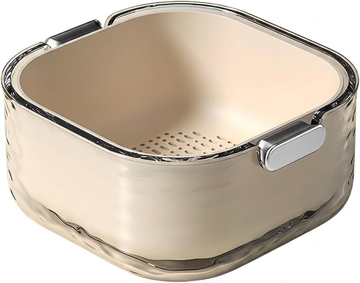 Stackable plastic draining basket
