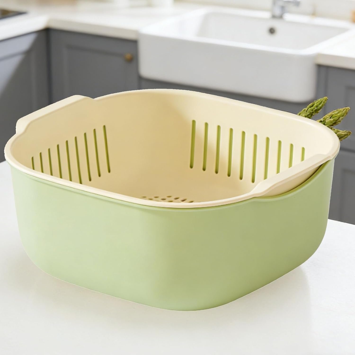 Thickened double layer plastic basket Image 2