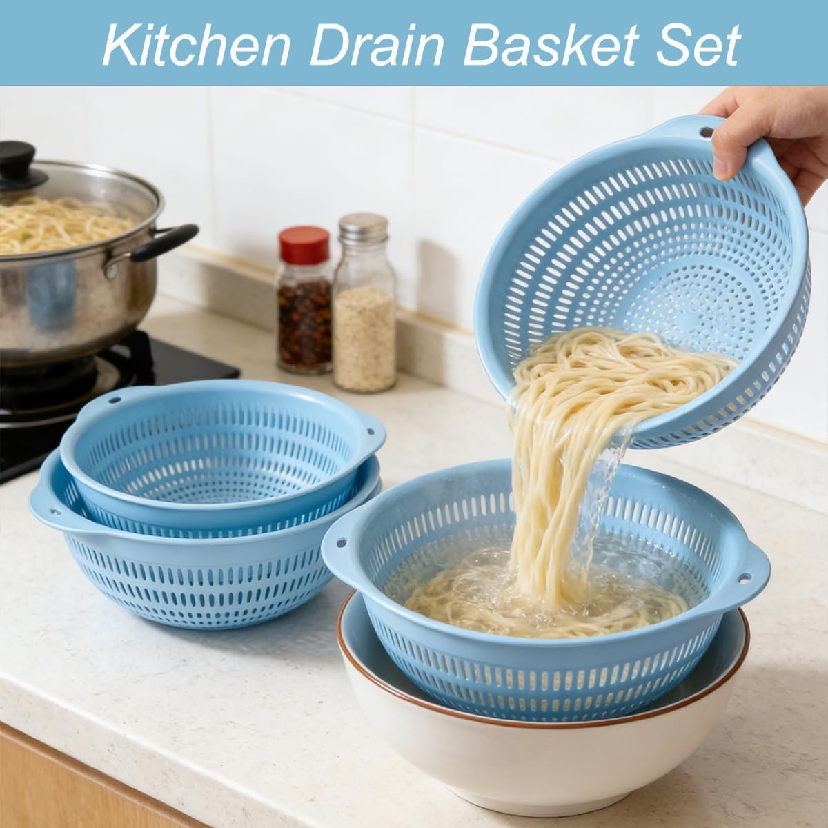 Round perforated draining basket Image 2