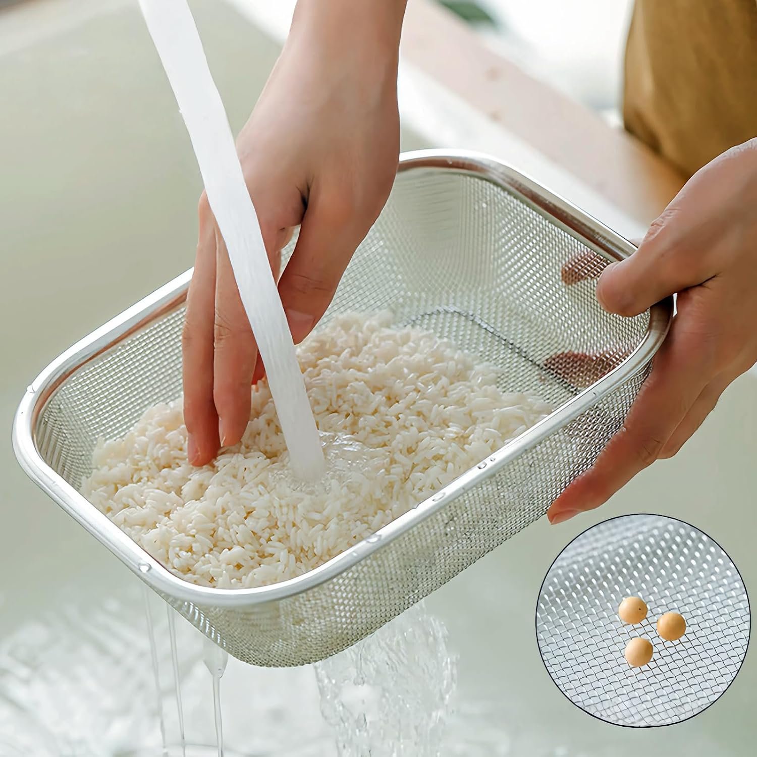 Stainless Steel Fine Mesh Colander Image 3