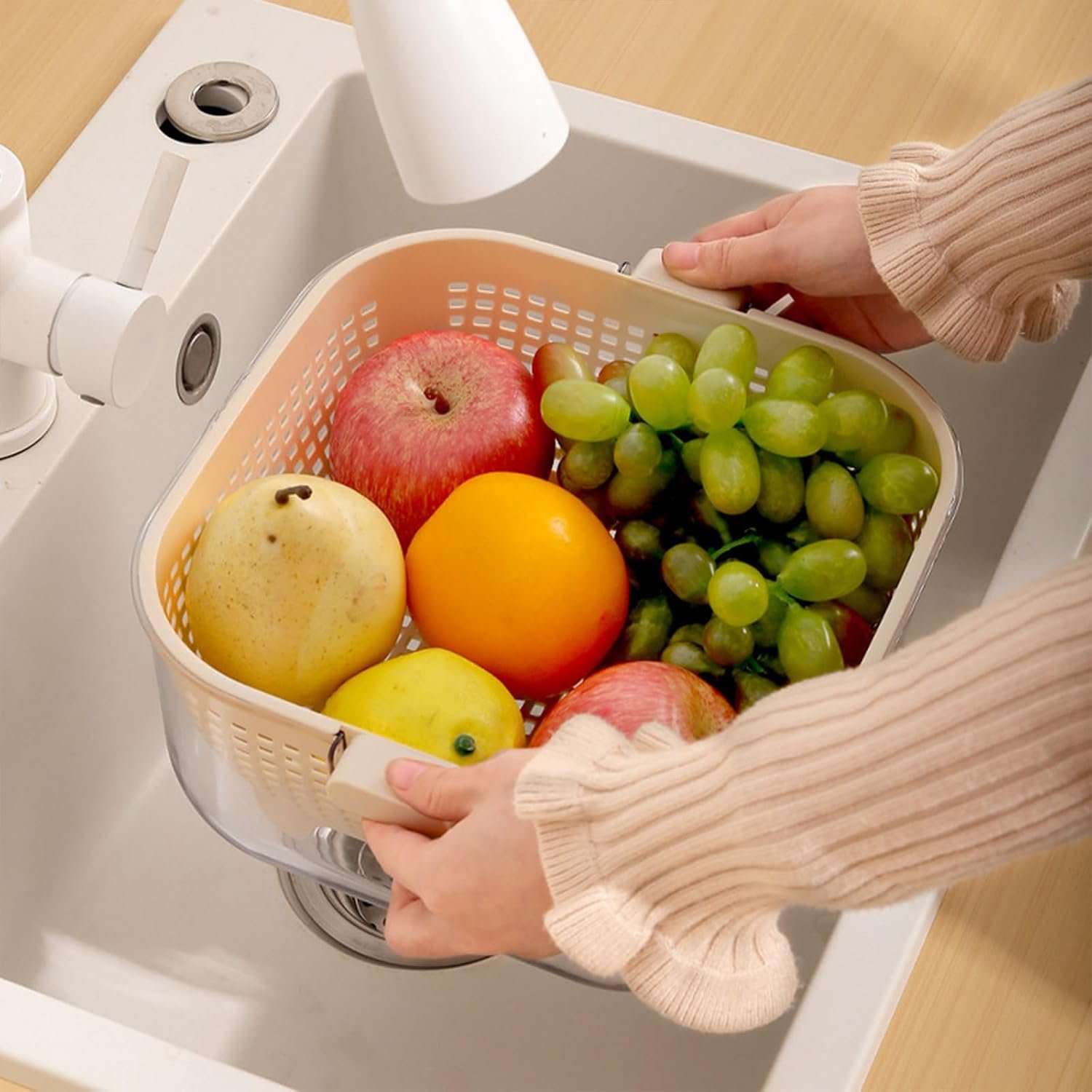 Double layer draining basket set Image 3