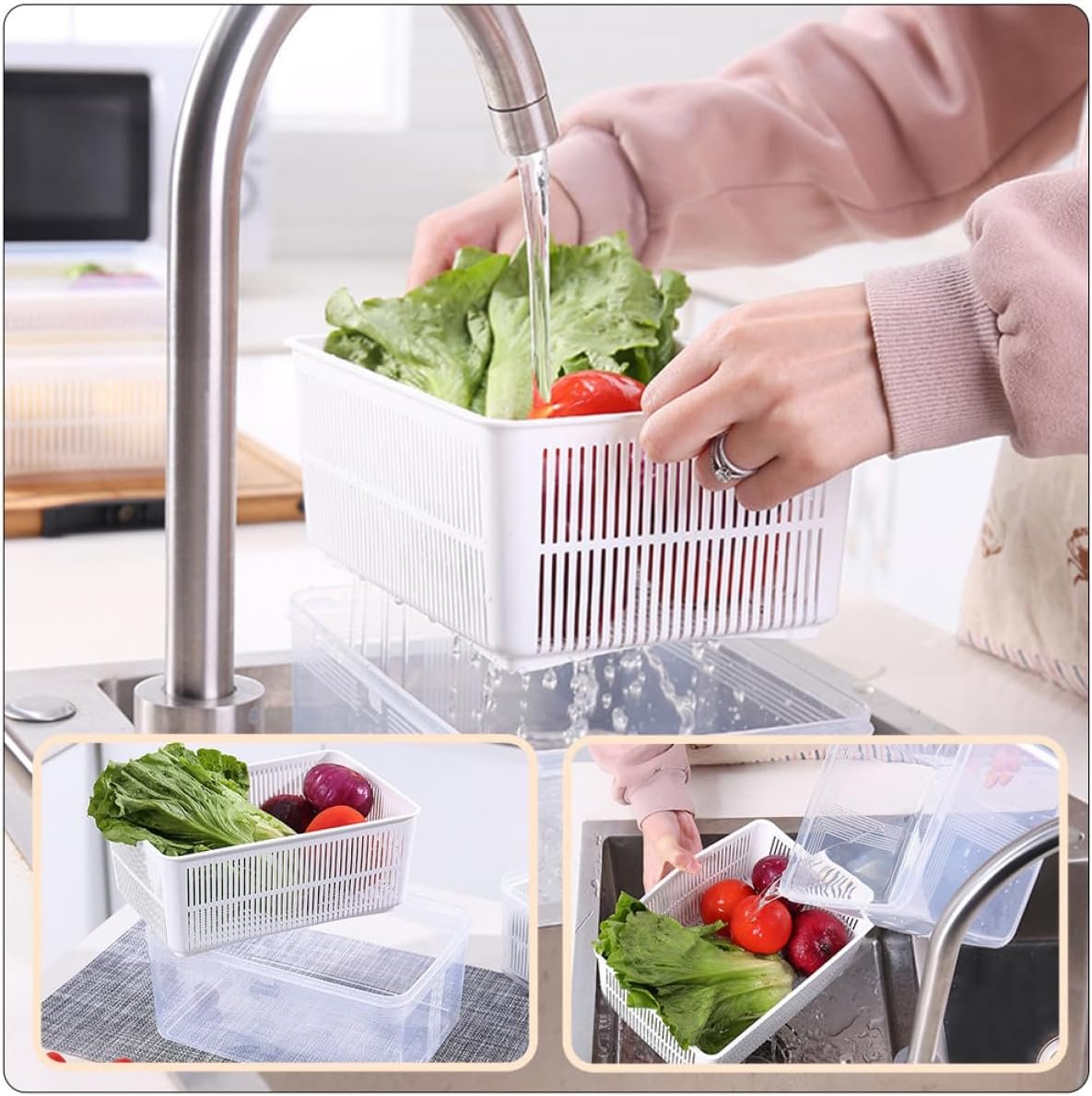 Double Layer Kitchen Colander Image 3