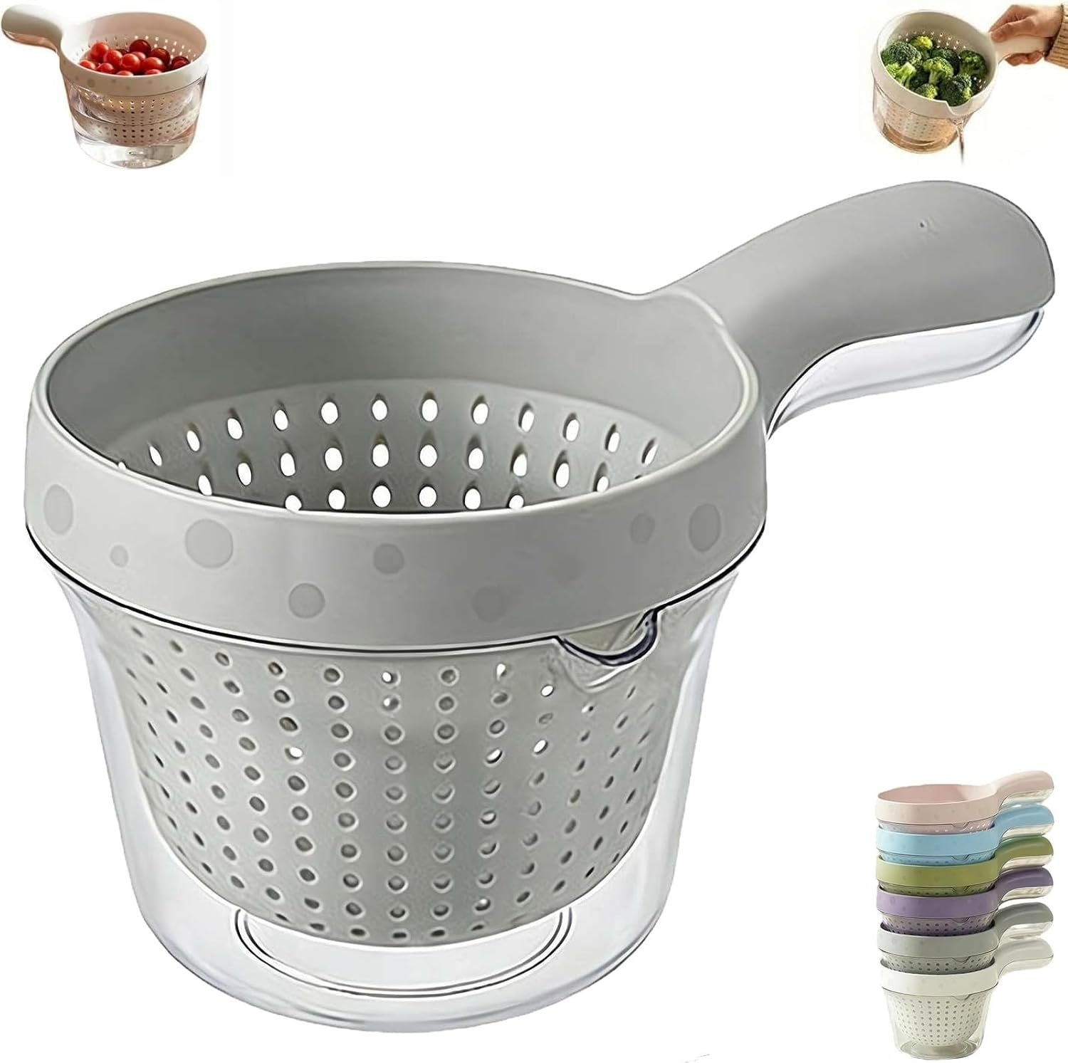 Detachable fruit and vegetable draining basket