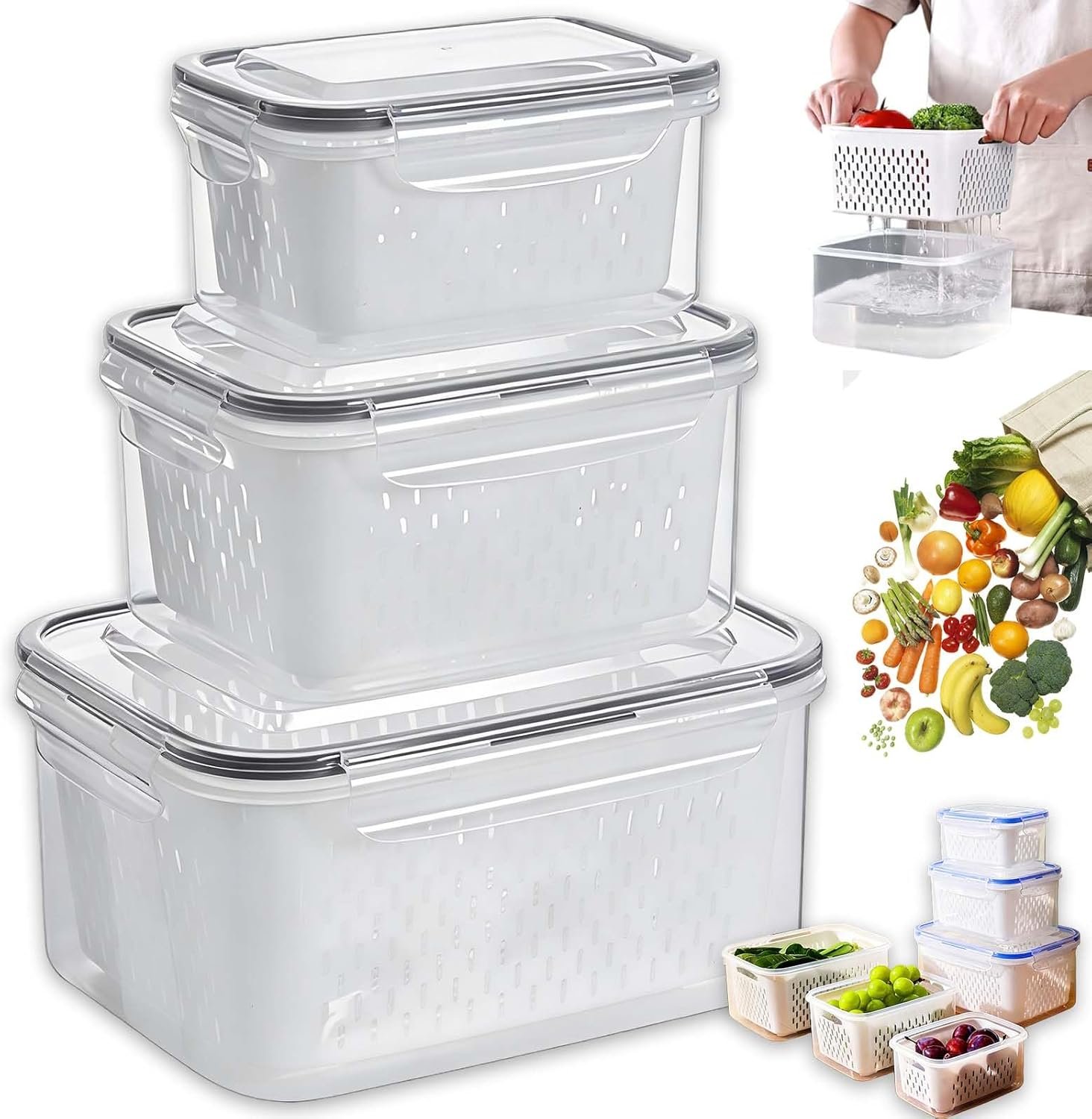 With detachable draining basket