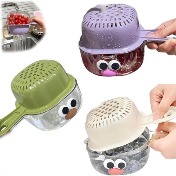 Double layer kitchen draining basket with handles