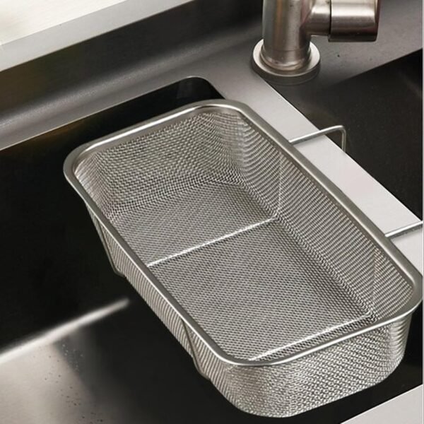 Stainless steel side hanging sink draining basket
