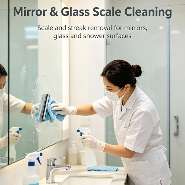 Mirror & Glass Scale Cleaning