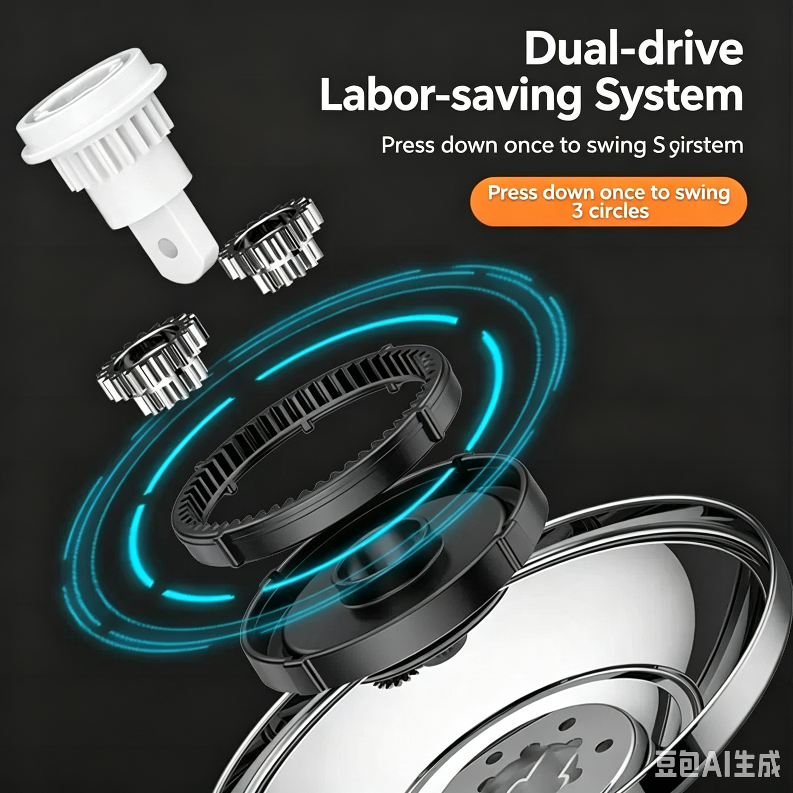 Spin mop bucket set with wringer Image 3