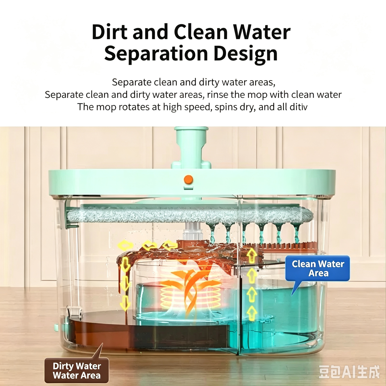 Easy to clean mop bucket sets Image 3