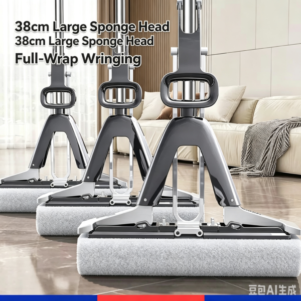 Hands Free Flat Mop for Home Use, Extra Large Absorbent, Lazy Mop, Floor Cleaning Master
