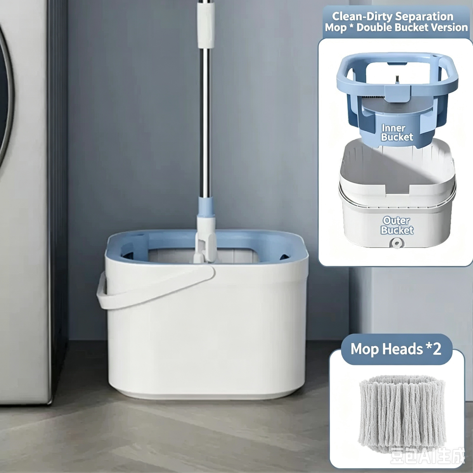 Easy to clean mop bucket sets